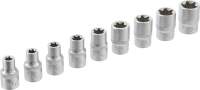 Steckschlüssel-Einsatz-Satz E-Profil | Antrieb Innenvierkant 12,5 mm (1/2") | SW E10 - E24 | 9-tlg.