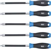 Flexibler Schraubendreher-Satz mit Rundgriff | E-Profil E 4 - E 8 | Klingenlänge 150 mm | 5-tlg.