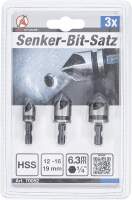 Senker-Bit-Satz | HSS | Antrieb 6,3 mm (1/4") | 12 - 16 - 19 mm | 3-tlg.