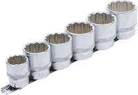 Steckschlüssel-Einsatz-Satz, Zwölfkant | Antrieb Innenvierkant 12,5 mm (1/2") | SW 24 - 38 mm | 6-tlg.