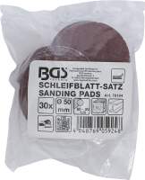 Schleifblatt-Satz für Exzenterschleifer | Ø 50 mm | K 60 - 80 - 120 | 30-tlg.