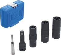 Kraft-Spezial-Steckschlüssel-Wendeeinssatz-Satz | Sechskant & Schraubendreher 17 - 19 - 21 mm | 12,5 mm (1/2") | 3-tlg.