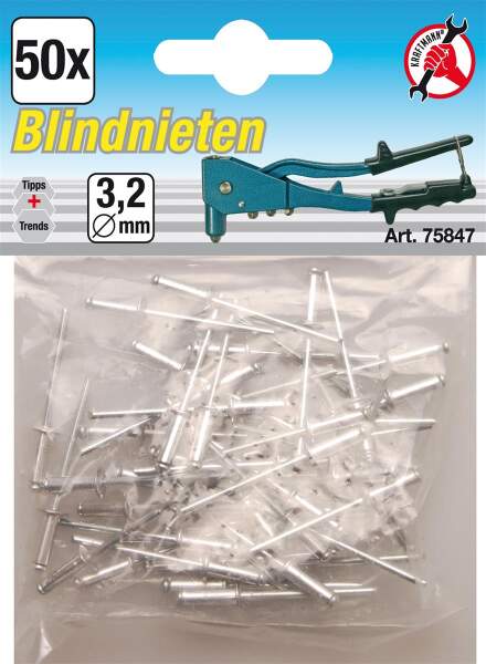 Blindnieten-Sortiment | Ø 3,2 mm | 50-tlg.
