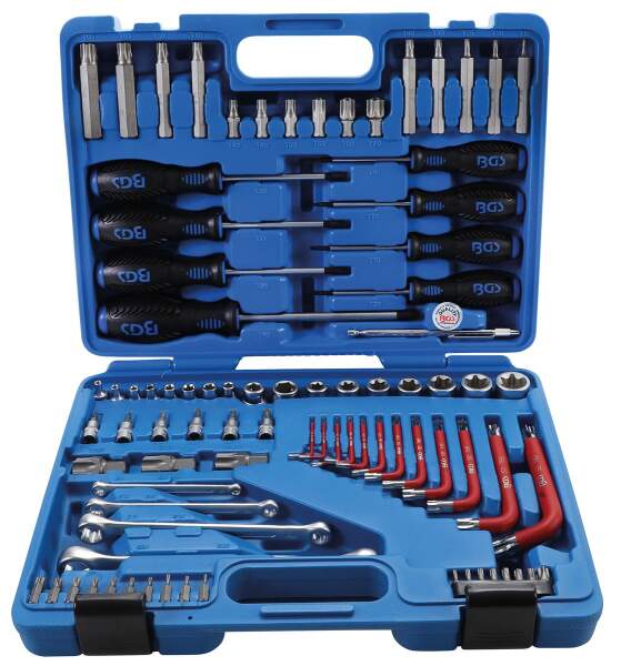 Werkzeugsortiment | 6,3 mm (1/4") + 12,5 mm (1/2") | E-Profil / T-Profil (für Torx) | 84-tlg.