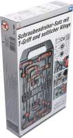 Schraubendreher-Satz mit T-Griff und seitlicher Klinge | T-Profil (für Torx) mit Bohrung | T10 - T50 | 9-tlg.