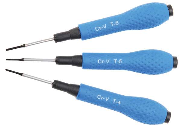 Präzisions-Schraubendreher-Satz | T-Profil (für Torx) T4 / T5 / T6 | 3-tlg.