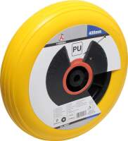 Schubkarrenrad | PU, gelb/schwarz | 400 mm