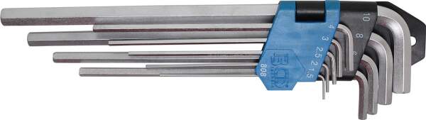 Winkelschlüssel-Satz | extra lang | Innensechskant 1,5 - 10 mm | 9-tlg.