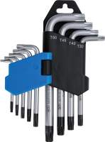 Winkelschlüssel-Satz | kurz | T-Profil (für Torx) mit Bohrung T10 - T50 | 9-tlg.