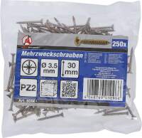 Mehrzweckschrauben | Kreuzschlitz PZ2 | 3,5 x 30 mm | 250 Stück