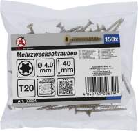 Mehrzweckschrauben | T-Profil (für Torx) T20 | 4,0 x 40 mm | 150 Stück
