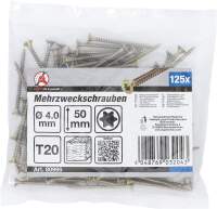Mehrzweckschrauben | T-Profil (für Torx) T20 | 4,0 x 50 mm | 125 Stück
