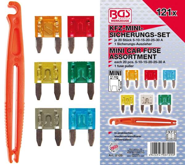 Kfz-Sicherungs-Sortiment | MINI | 121-tlg.