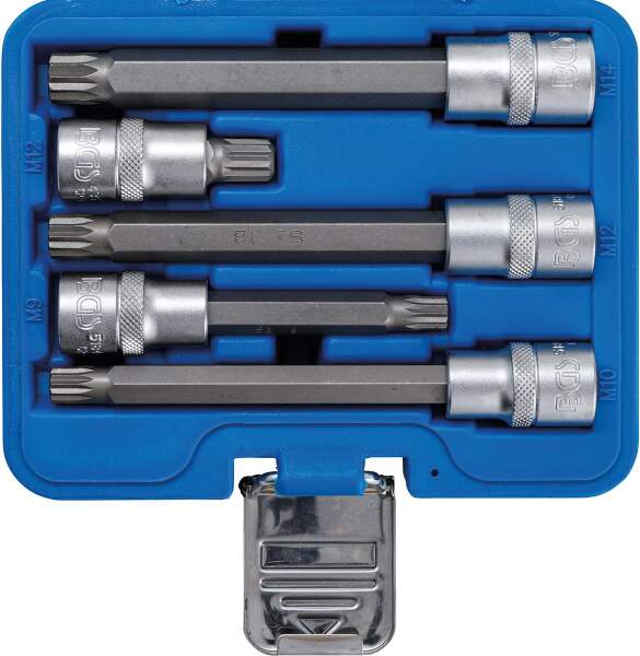 Bit-Einsatz-Satz | Antrieb Innenvierkant 12,5 mm (1/2") | Innenvielzahn (für XZN) | 5-tlg.