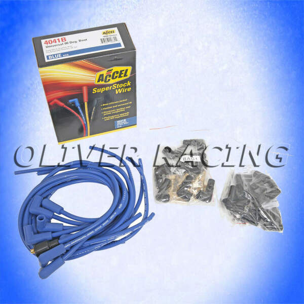 Zündkabel BLAU 8 mm Durchmesser Universal Spiralkern V8 90° Stecker Silikon