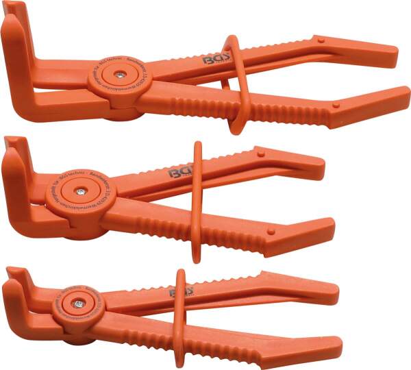 Schlauch-Abklemmzangen-Satz | 90° abgewinkelt | 155-220 mm | 3-tlg.