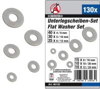 Unterlegscheiben-Sortiment | Ø 4 - 12 mm (innen) | 130-tlg.