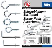 Schraubhaken-Sortiment | 80-tlg.