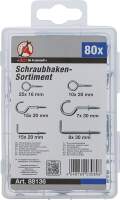 Schraubhaken-Sortiment | 80-tlg.