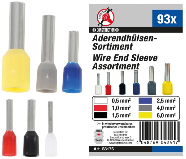 Aderendhülsen-Sortiment | isoliert | 93-tlg.