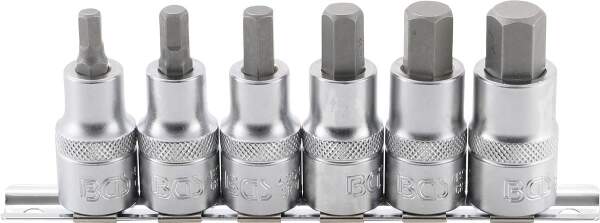 Bit-Einsatz-Satz | Antrieb Innenvierkant 12,5 mm (1/2") | Innensechskant 6 - 14 mm | 6-tlg.