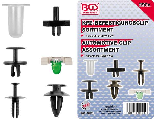 Kfz-Befestigungsclip-Sortiment für BMW, VW | 290-tlg.