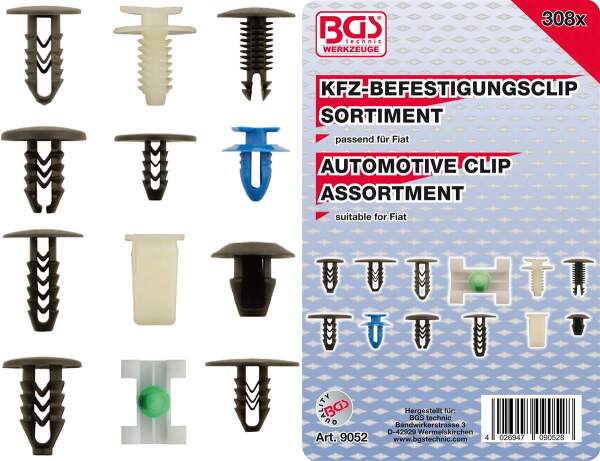 Kfz-Befestigungsclip-Sortiment für Fiat | 308-tlg.