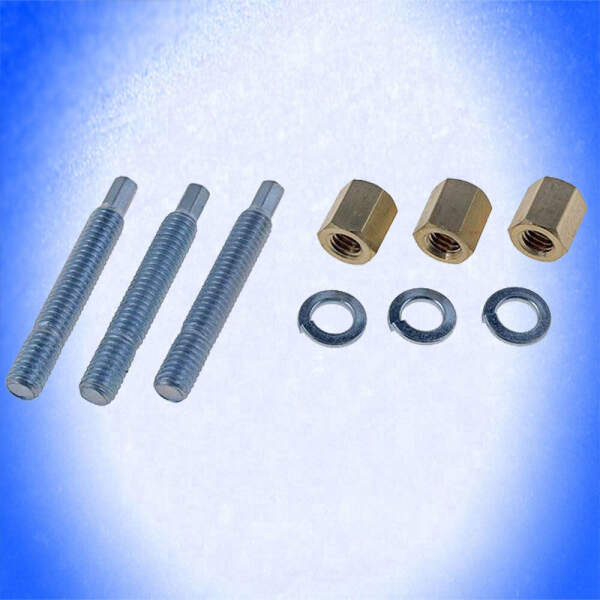 AUSPUFFKRÜMMER STEHBOLZEN Gewinde 3/8"-16 für diverse GM Fahrzeuge 62-96 63 mm Chevrolet Pontiac Hosenrohr Abgasflansch Stehbolzen und Mutter