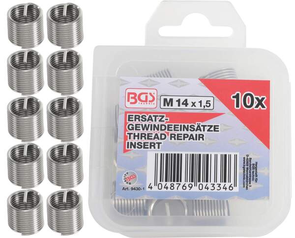 Ersatz-Gewindeeinsätze | M14 x 1,5 mm | 10-tlg.