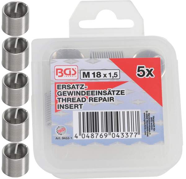 Ersatz-Gewindeeinsätze | M18 x 1,5 mm | 5-tlg.
