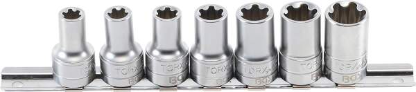 Steckschlüssel-Einsatz-Satz T-Profil Plus (für Torx Plus) | Antrieb Innenvierkant 10 mm (3/8") | SW 10EP - 20EP | 7-tlg.