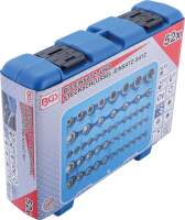 Bit-Einsatz- und Steckschlüssel-Einsatz-Satz | E-Profil / T-Profil (für Torx) / T-Profil (für Torx) mit Bohrung / TP-Profil (für Torx Plus) | 52-tlg.