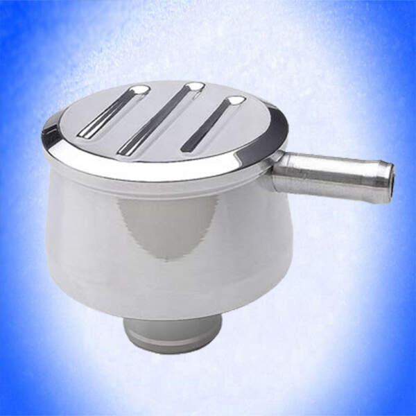 Entlüfter Ventildeckel CHROM rund mit 90° Anschluss 1.25" 32 mm 31,75 mm Alu