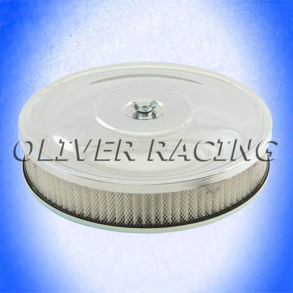 LUFTFILTER CHROM 2-fach Vergaser Mr Gasket 254 x 51 mm, Vergaserhals 78 u 67 mm