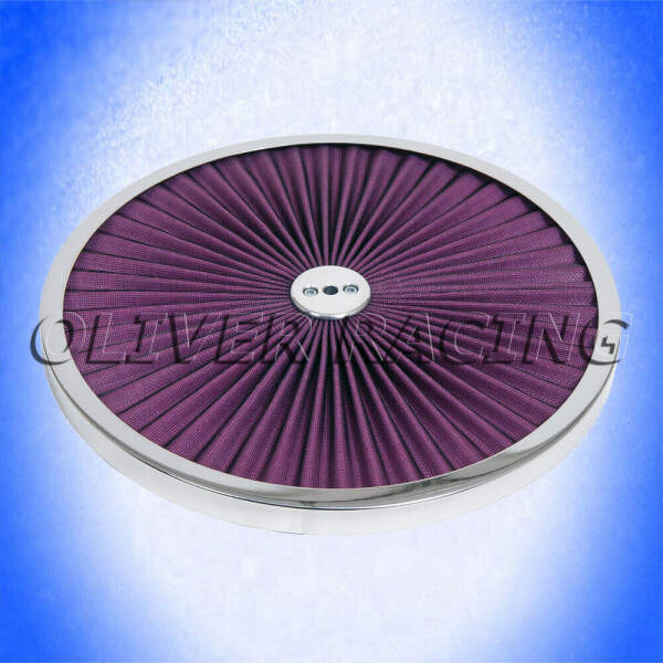 Luftfilter Luftfilterdeckel Filter 14" 356 mm CHROM rund rot K&N Hotrod Tuning