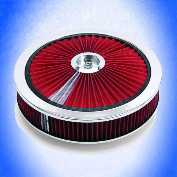 EDELBROCK Luftfilter ROT Filter 14" x 3" Hotrod auswaschbar 43660 K+N Holley