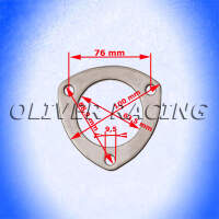 GRAPHIT AUSPUFFKRÜMMERDICHTUNG 3-Loch-Reducer Fächerkrümmer Header Dichtung