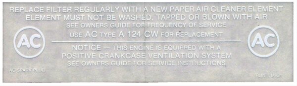 AUFKLERBER AIR CLEANER SERVICE Cadillac 65-67