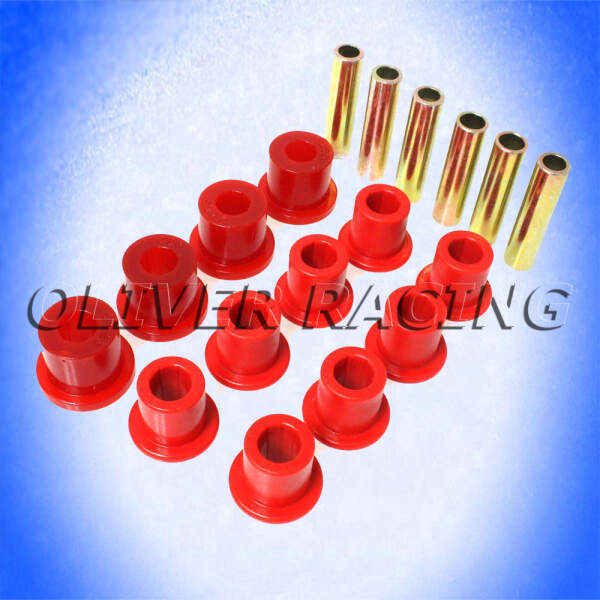 Blattfederbuchsen JEEP Wrangler 1987 - 1995 Federbuchsen Set Polyurethan rot