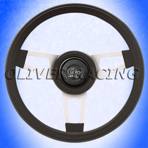 Grant Lenkrad Challenger schwarz mit silbernen Speichen 350 mm Durchmesser