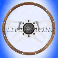 Grant Lenkrad Challenger 343 mm 4-Speich Holzlenkrad Holz Chrom Walnussholz