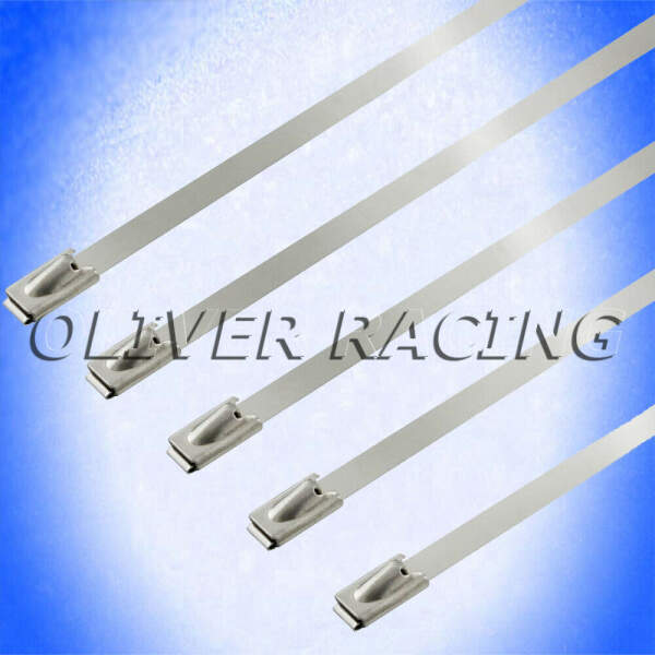 V2A Kabelbinder 300 x 5 mm Edelstahl z.B. für Hitzeschutzband Auspuffband silber