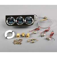 Zusatzinstrument 3 fach chrom Öldruck, Voltmeter, Wassertemperatur Temp/ volt/Öldr. Sunpro Anzeigen Durchmesser: 2"  50,8 mm