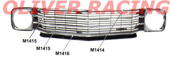 Leiste Kühlergrill oben Chevelle/El Camino 72