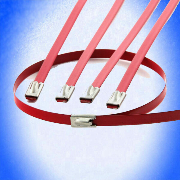 Edelstahlkabelbinder red - 5er-Set - 300x5 mm