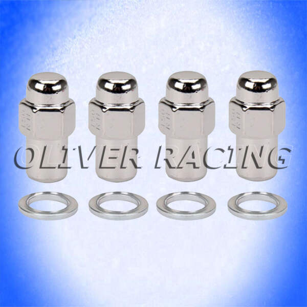 RADMUTTERN 1/2"-20 Set mit 4 Stück Stahl verchromt zylindrischer Schaft Ansatz 19 mm Radmutter Shank Gorilla Lug Nuts