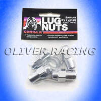 RADMUTTERN 1/2"-20 Set mit 4 Stück Stahl verchromt zylindrischer Schaft Ansatz 19 mm Radmutter Shank Gorilla Lug Nuts