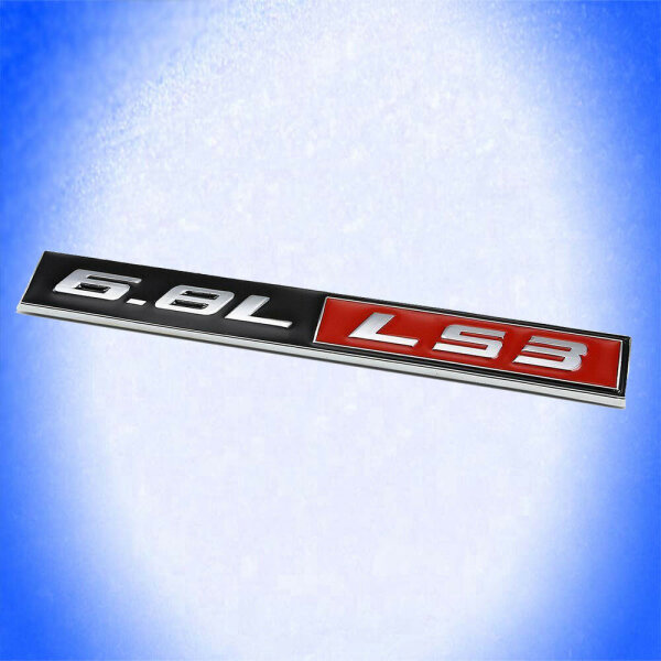 Emblem 6.8L-LS3 schwarz-rot-chrom