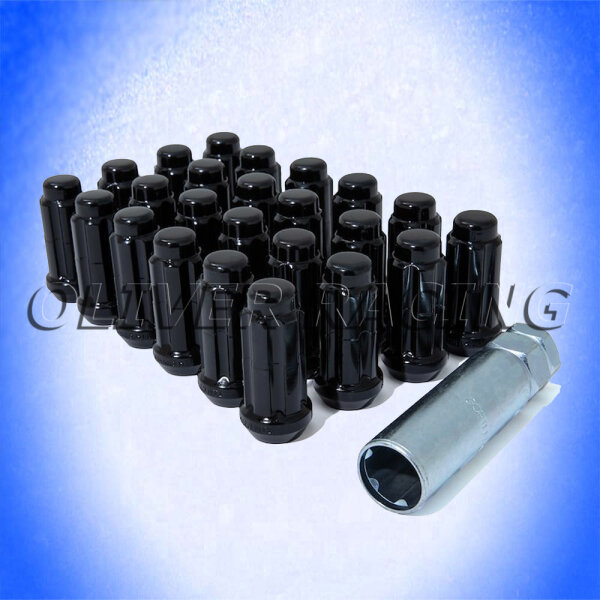Radmutternsatz Schmal SCHWARZ 14x1,5 Konisch