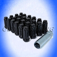 Radmutternsatz Schmal SCHWARZ 14x1,5 Konisch